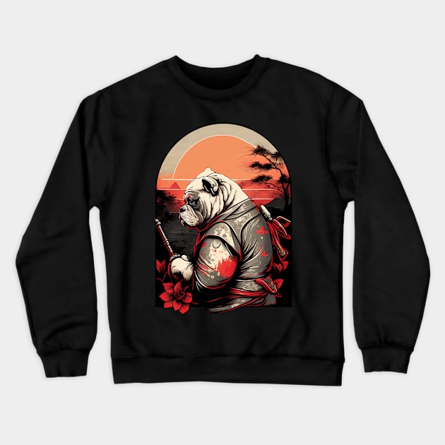 Bulldog samurai Crewneck Sweatshirt by MaxDeSanje 